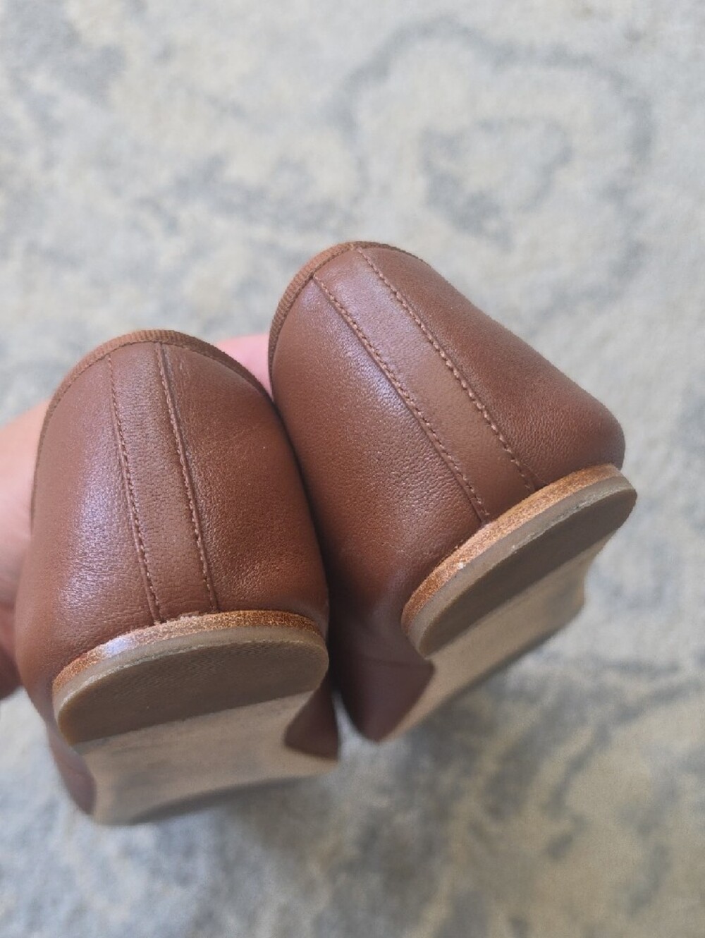 Quince Brown Leather Mary Jane Ballet Flats with Bow - Picture 5 of 7